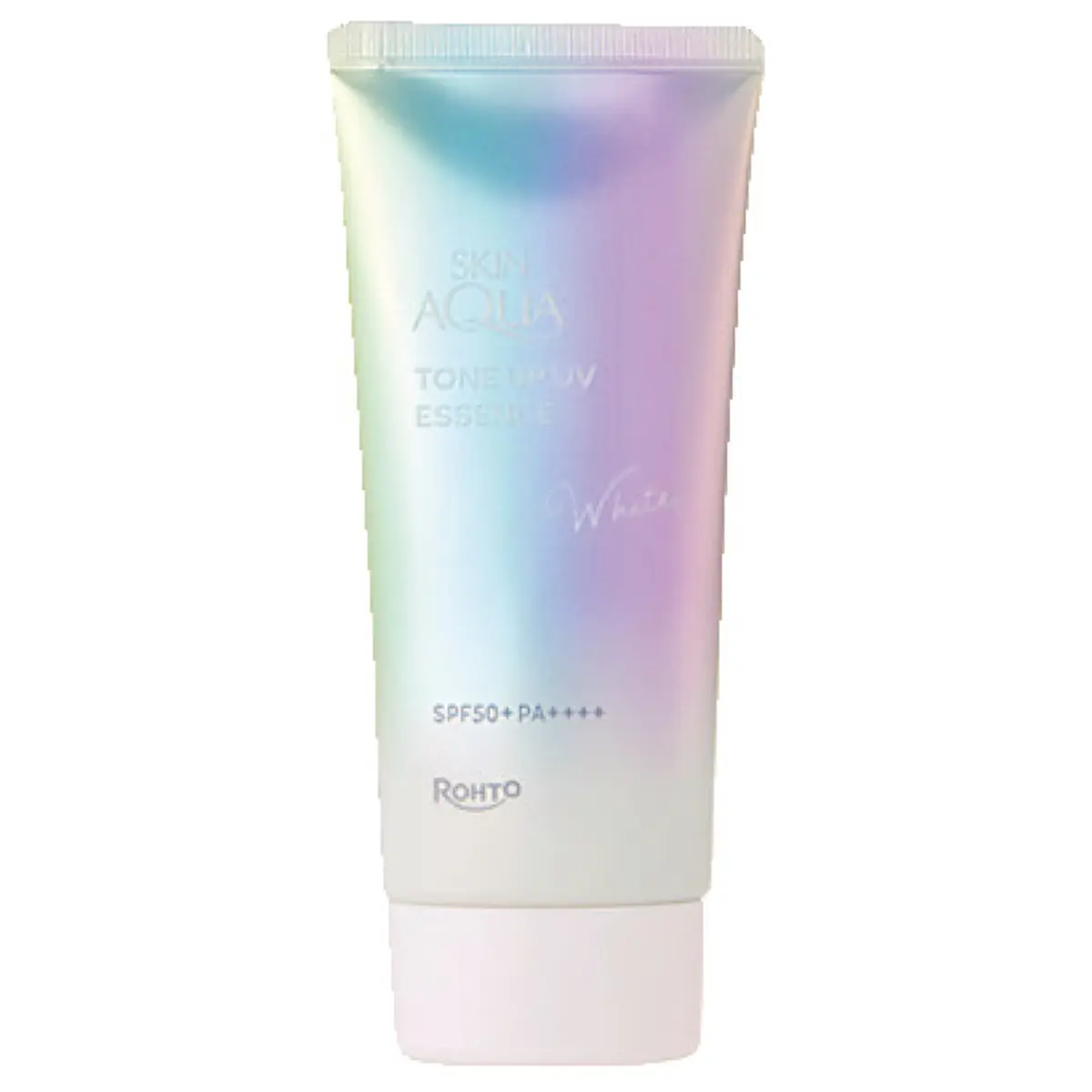 スキンアクア トーンアップUVエッセンス ホワイト SPF50+・PA++++ 70g￥1210（編集部調べ）／ロート製薬　