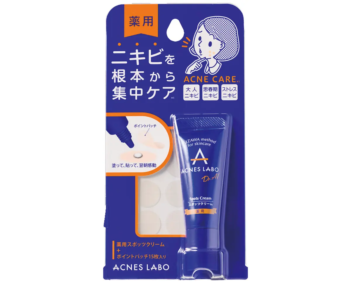 ニキビ・肌トラブルケア部門／1位　アクネスラボ 薬用 スポッツクリーム 夜用ポイントパッチ付き