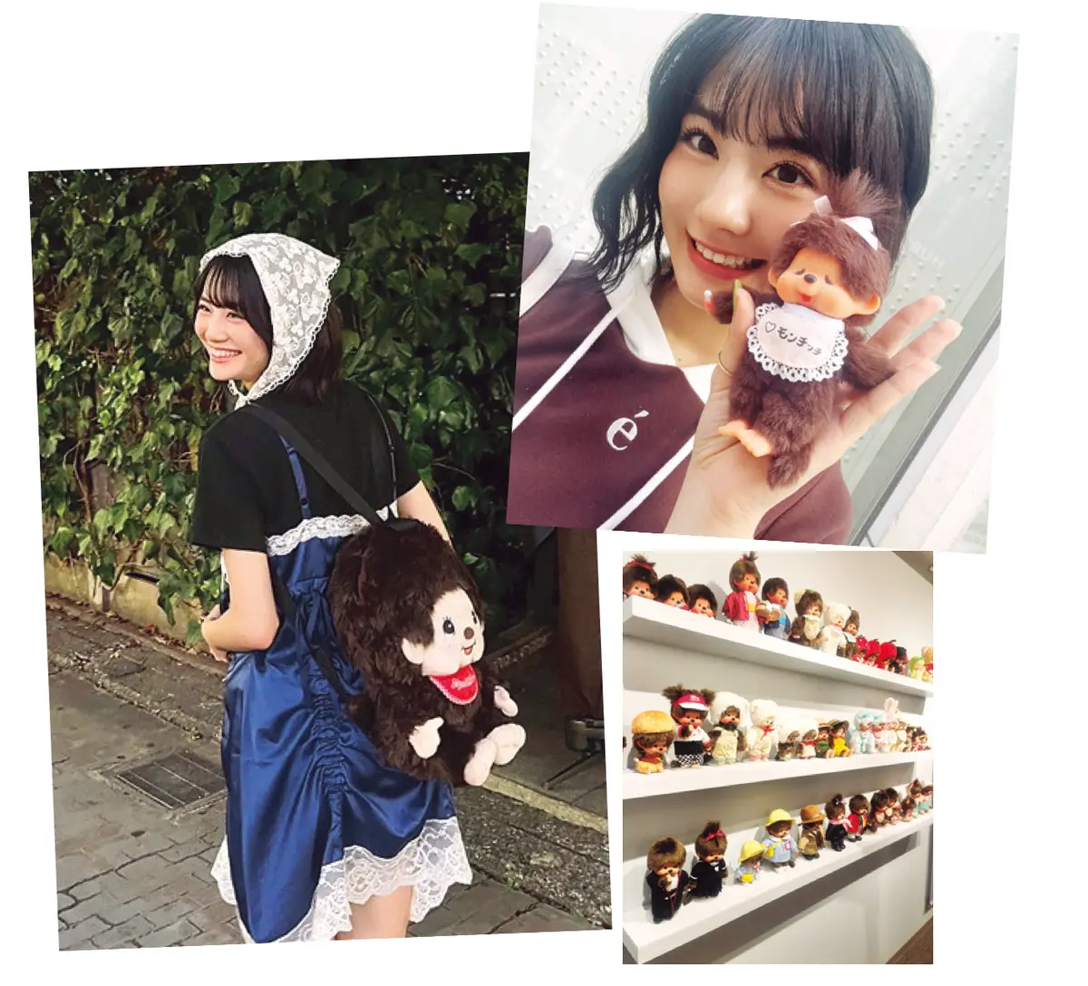 関谷瑠紀はモンチッチが大好き！　リュックや小さいぬいぐるみを持った画像