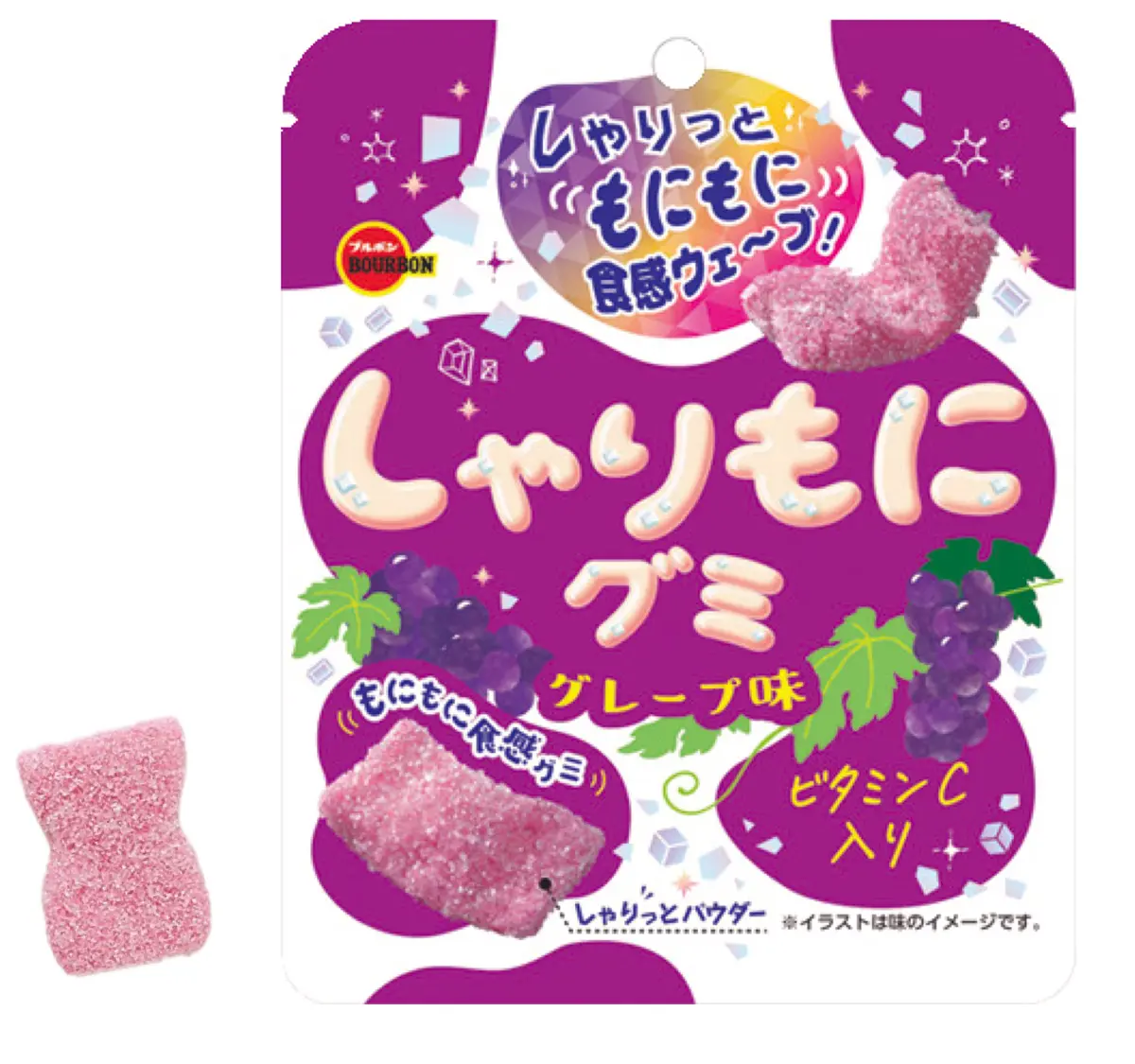 【シャリジュワ部門1位】唯一無二の食感  しゃりもにグミ グレープ味