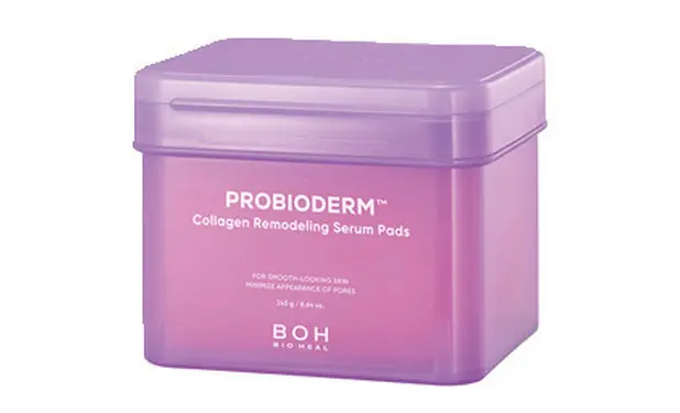 バイオヒールボ プロバイオダーム™ コラーゲンリモデリングセラムパッド 70枚入り￥3300／CJ Olive Young Japan