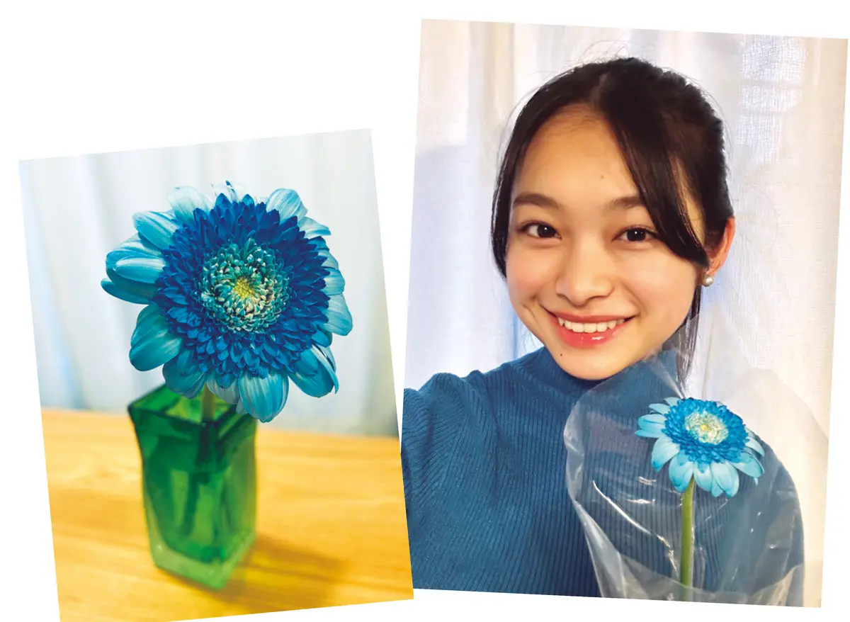 月島琉衣は一輪のお花をゲット