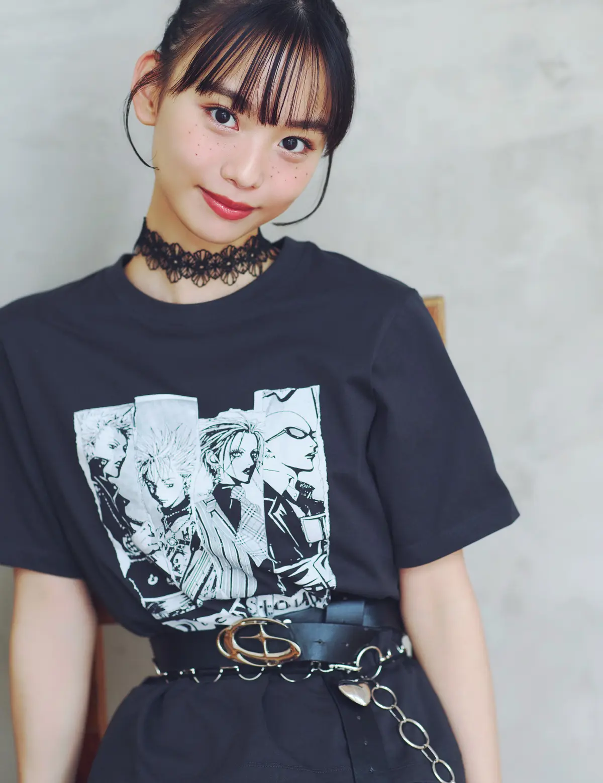松本麗世は『NANA』Tをポイントにパンクロマンスコーデ
