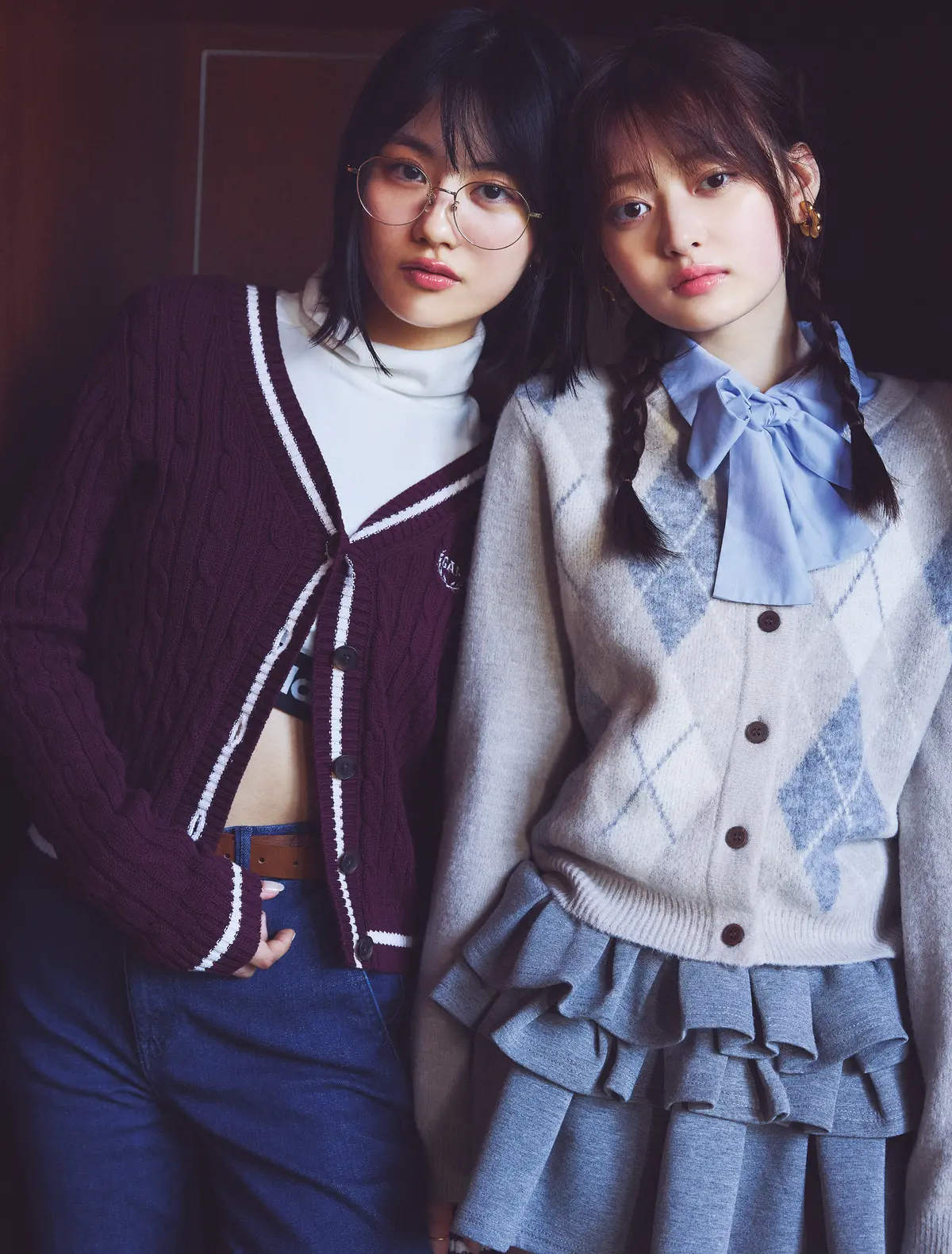 スクール調に可愛さ＆抜け感をプラス♡ プレッピーニット×ミルキーコーラルリップ