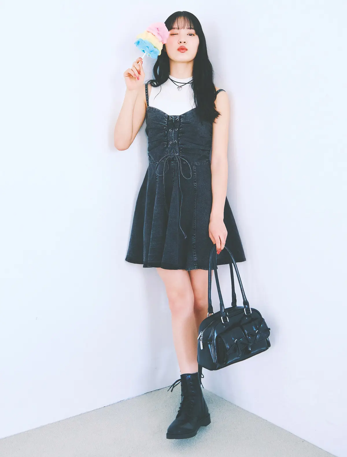 地元のお祭りはシンプル可愛いミニワンピ