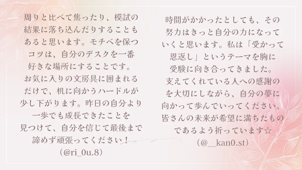 【受験の先輩に聞いてみた】モチベが上がるの画像_8