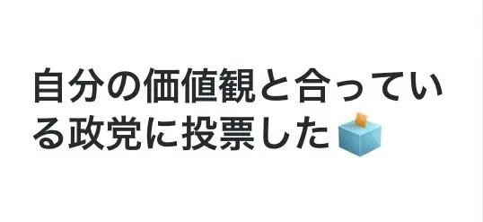 自分の価値観と合っている政党に投票した