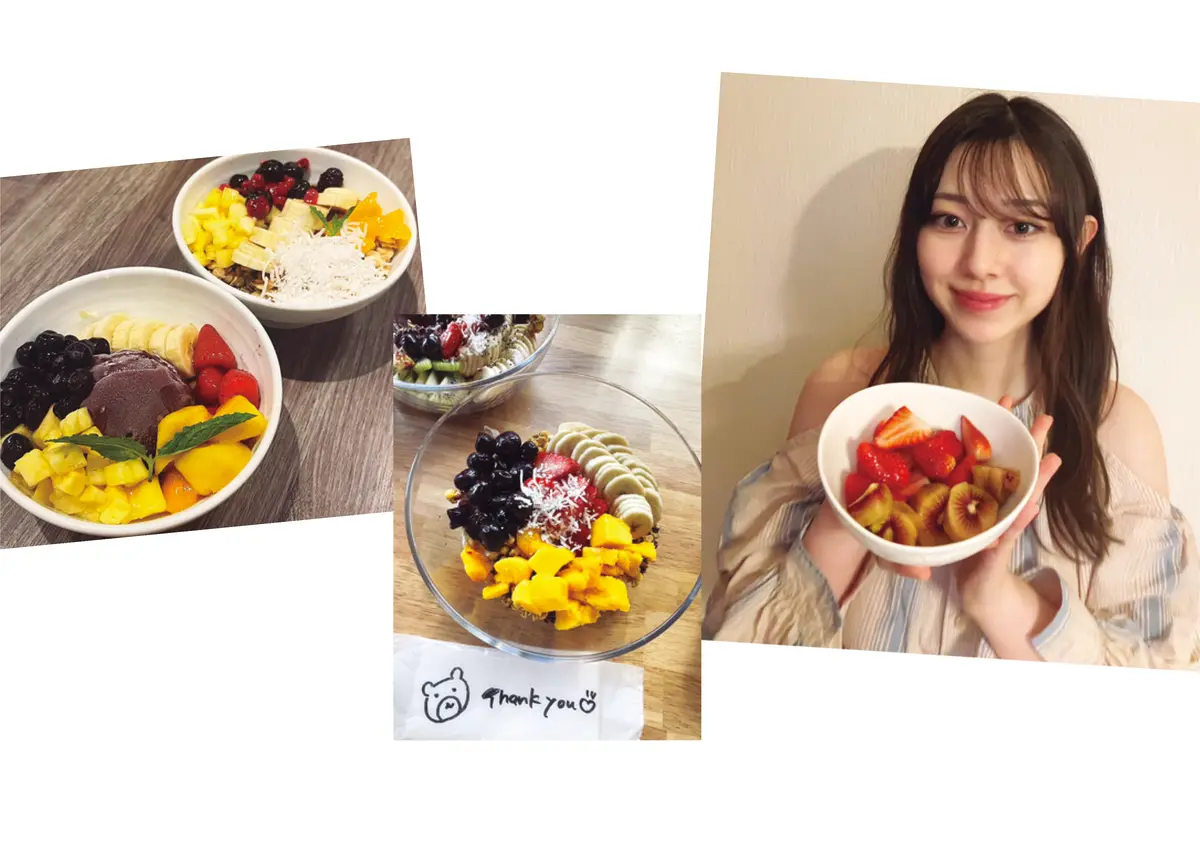 石川花はフルーツをたくさん食べてる