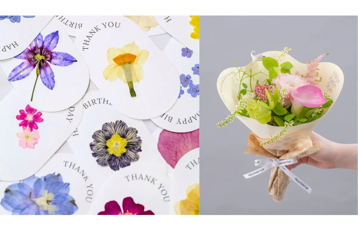 Re;f HIBIYAKADANオリジナル押し花カード、Daily Blooming Bouquet