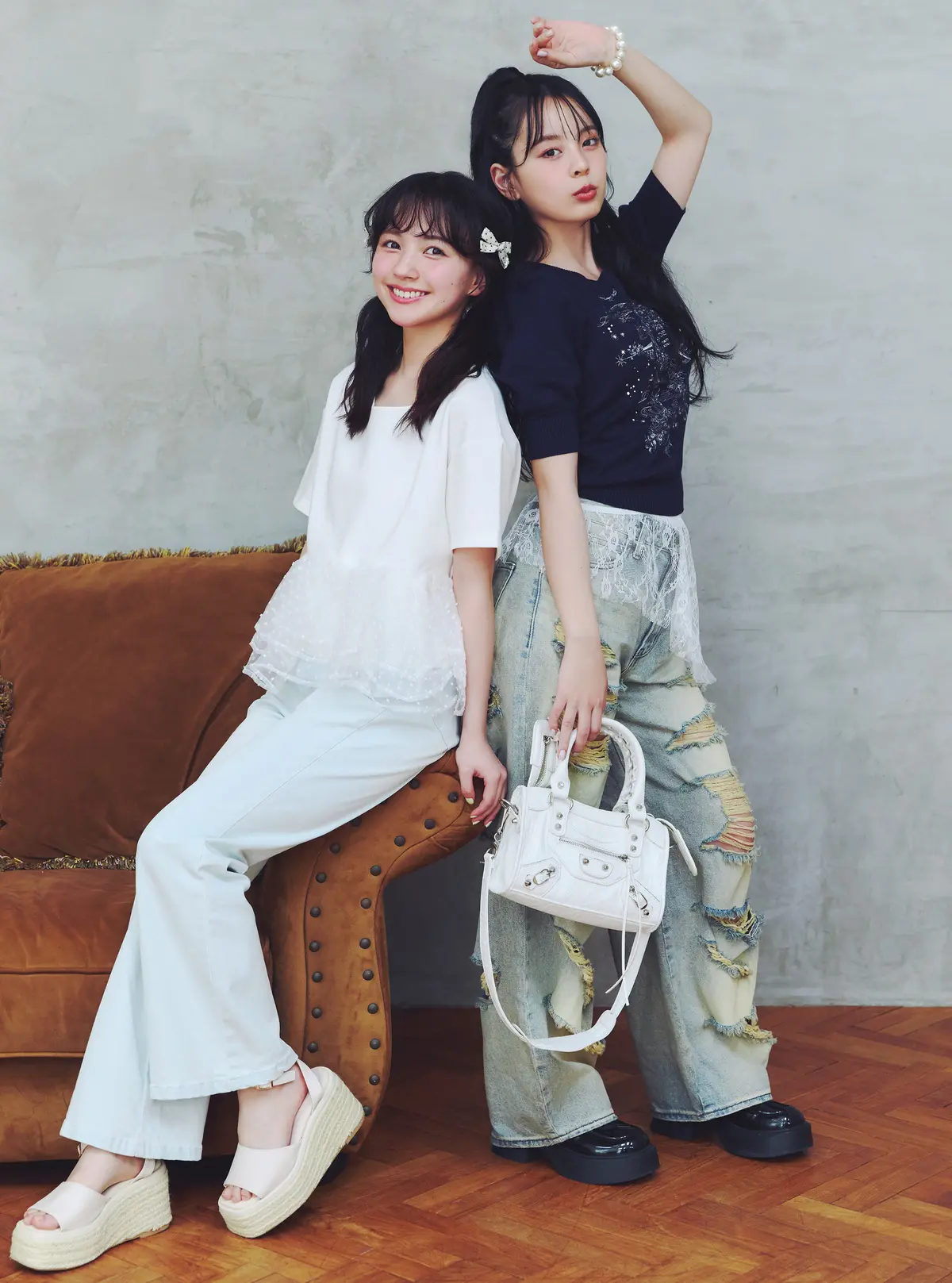 小國舞羽・河村ここあの私服Tシャツコーデ