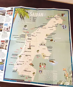 サイパン旅行の際の観光地図