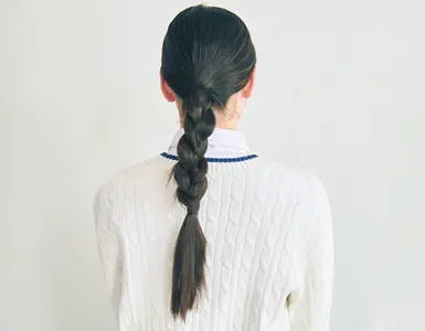 三つ編みに
