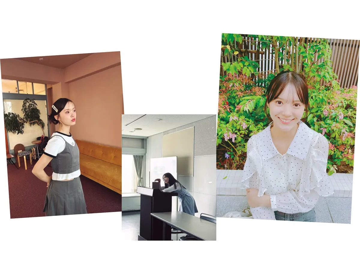 希咲うみはマネージャーさんに撮ってもらい笑顔の練習