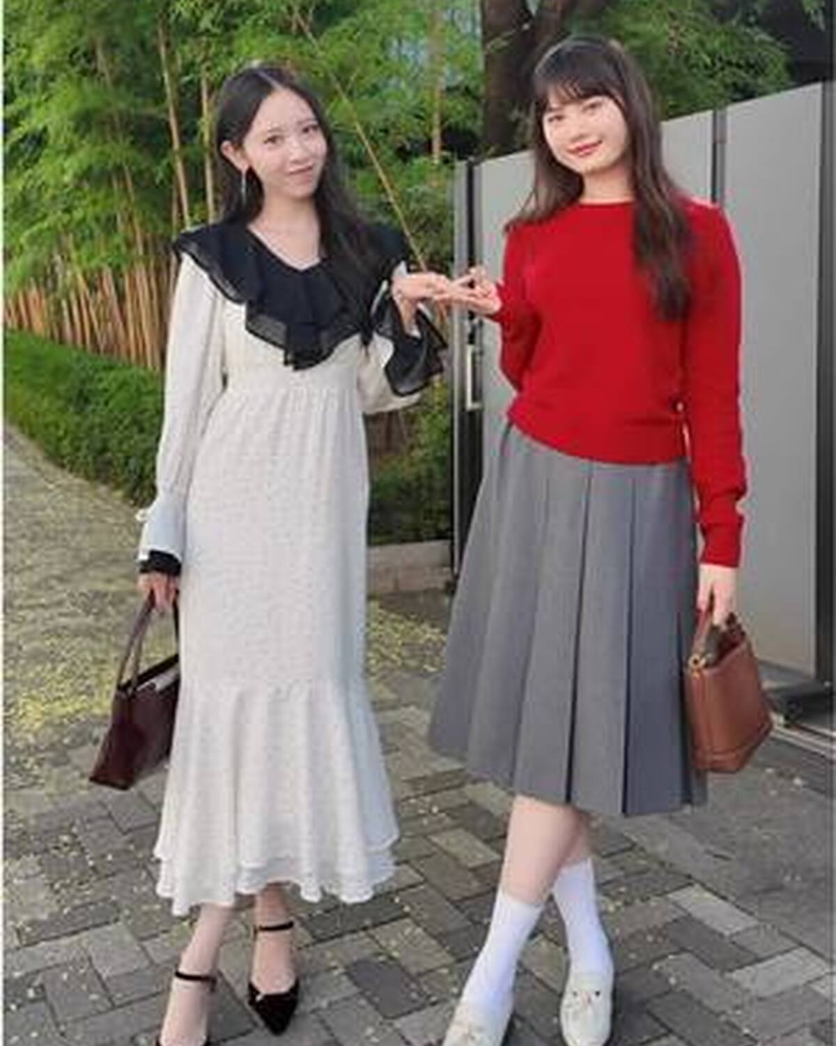 AUTUMN COORDINATE🤎🍁 どのコーデが好き？👗 左：MISAKI 165cm 右：SEIRA 169cm みさせいの秋コーデ🐰🐻 #Seventeen秋号 #秋コーデ #秋服 #look