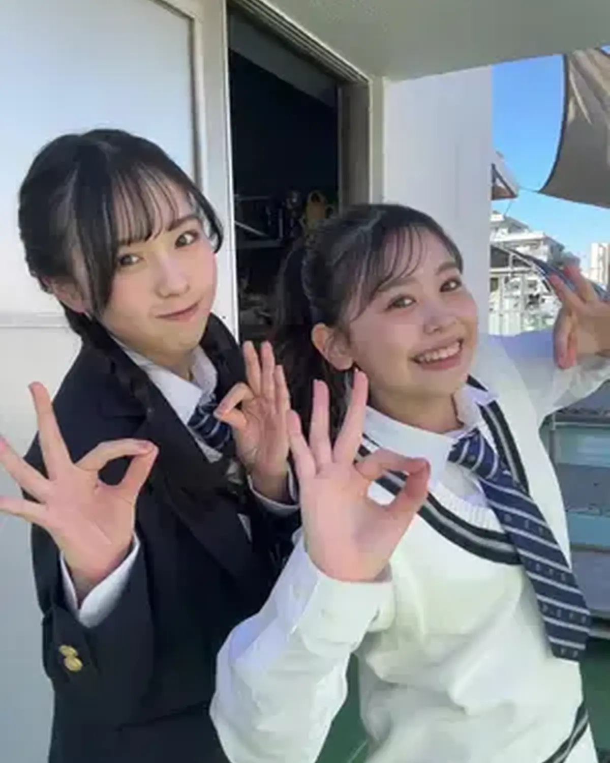 みんな春休み何して過ごしてる？🌸👭🏻 #梶原叶渚 #宮迫翠月 #学校 #jk #seventeenモデル　@みんみ🐣🌙(宮迫翠月) @梶原 叶渚