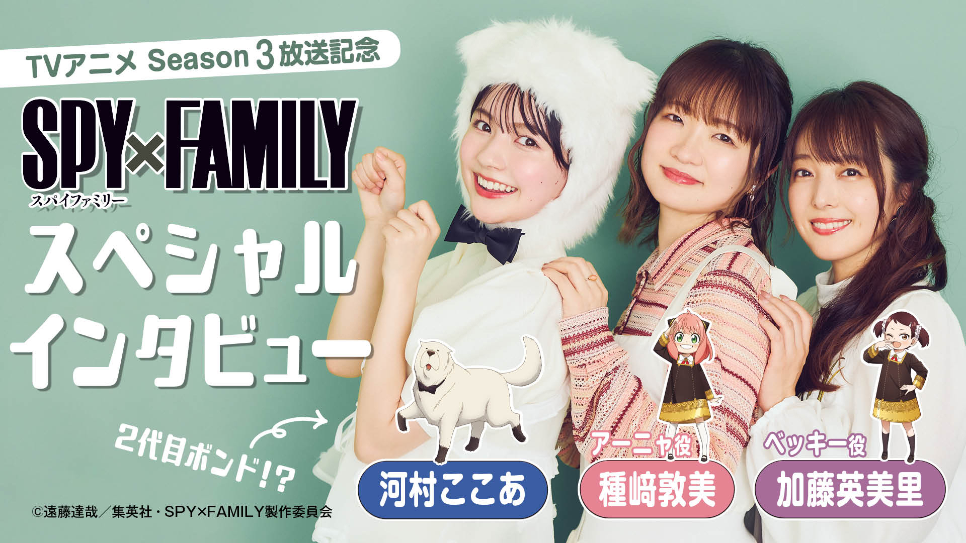 【SPY×FAMILY】声優の種﨑敦美さん（アーニャ役）・加藤英美里さん（ベッキー役）に河村ここあがインタビュー！