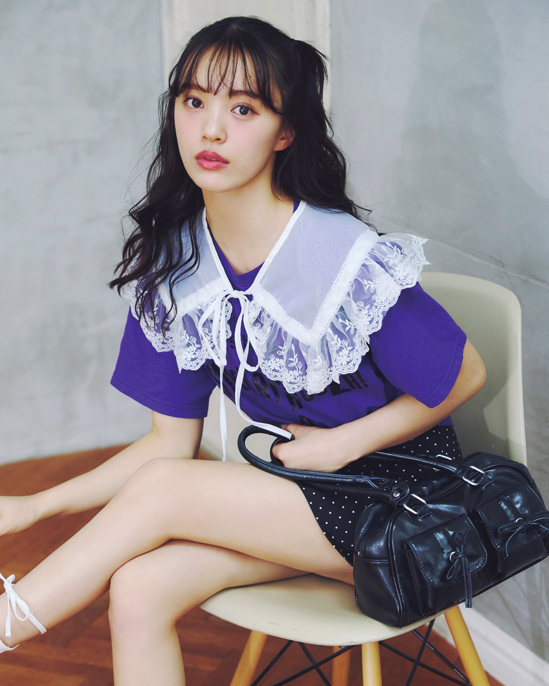 【希咲うみの私服Tシャツコーデ】レースえりで甘さを加えて念願の古着Tデビュー♡【夏の推しTシャツSNAP】