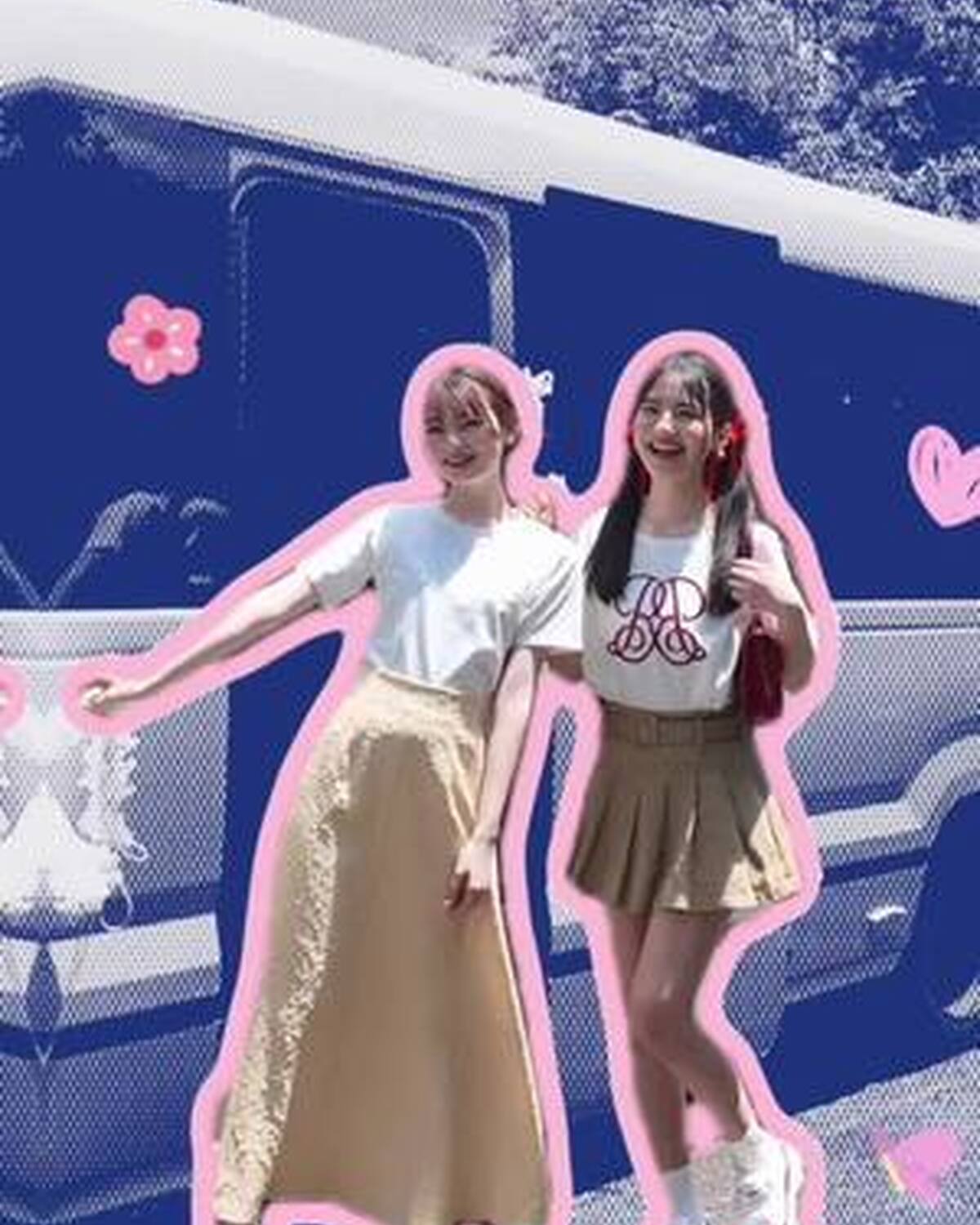 るきゆなのちょっとリンクなおでかけコーデ👭🏻💓 友達と、同じアイテムを持っていなくても大丈夫！ポイントを揃えて合わせるだけで簡単にオシャレなリンクコーデ🩵友達とのお出かけコーデの参考にしてね👗 #Se