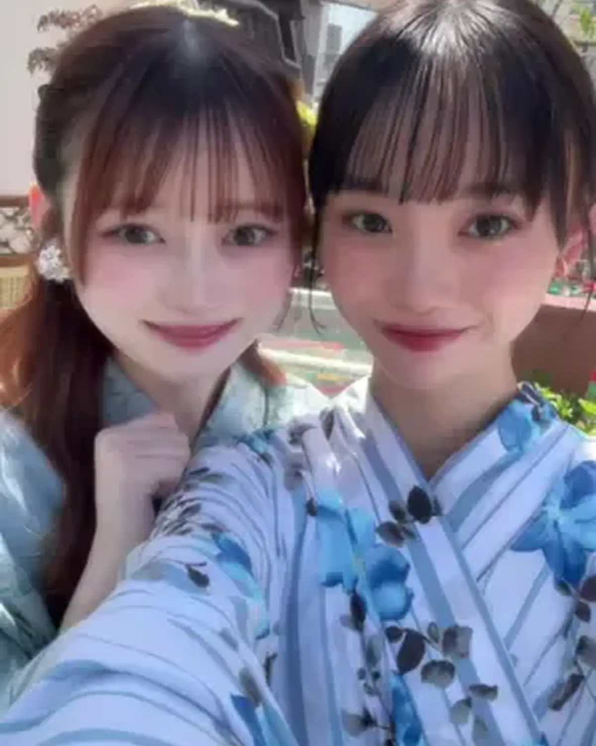 今月のカバームービーもう見てくれた〜？🥺💓 @松本麗世🧸️️️⛅️  @ゆなな  #松本麗世 #高比良由菜 #浴衣 #Seventeenモデル #浴衣ヘア