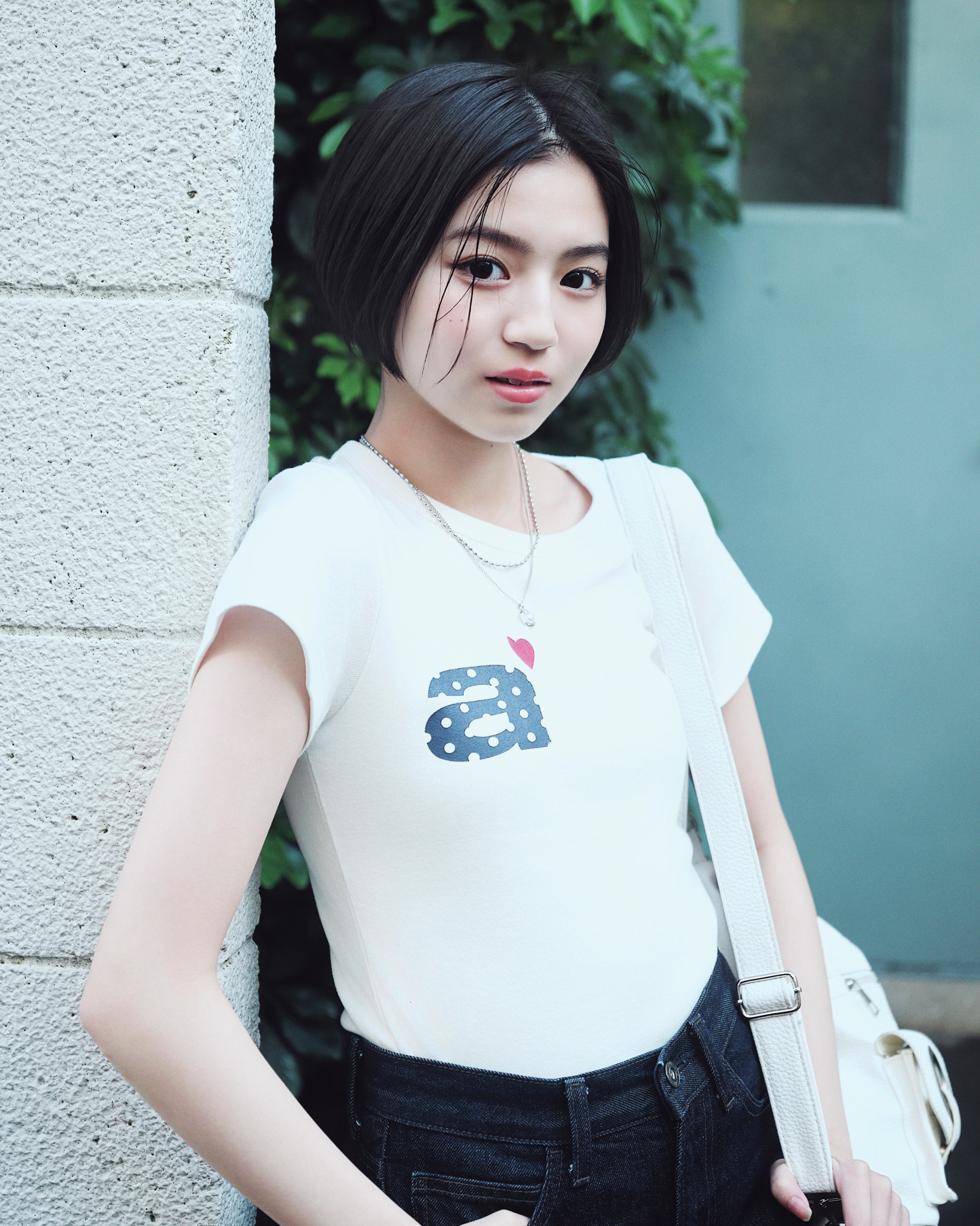 【佐々木満音の私服Tシャツコーデ】Tシャツのロゴがフレンチマリンのアイコン♡【夏の推しTシャツSNAP】