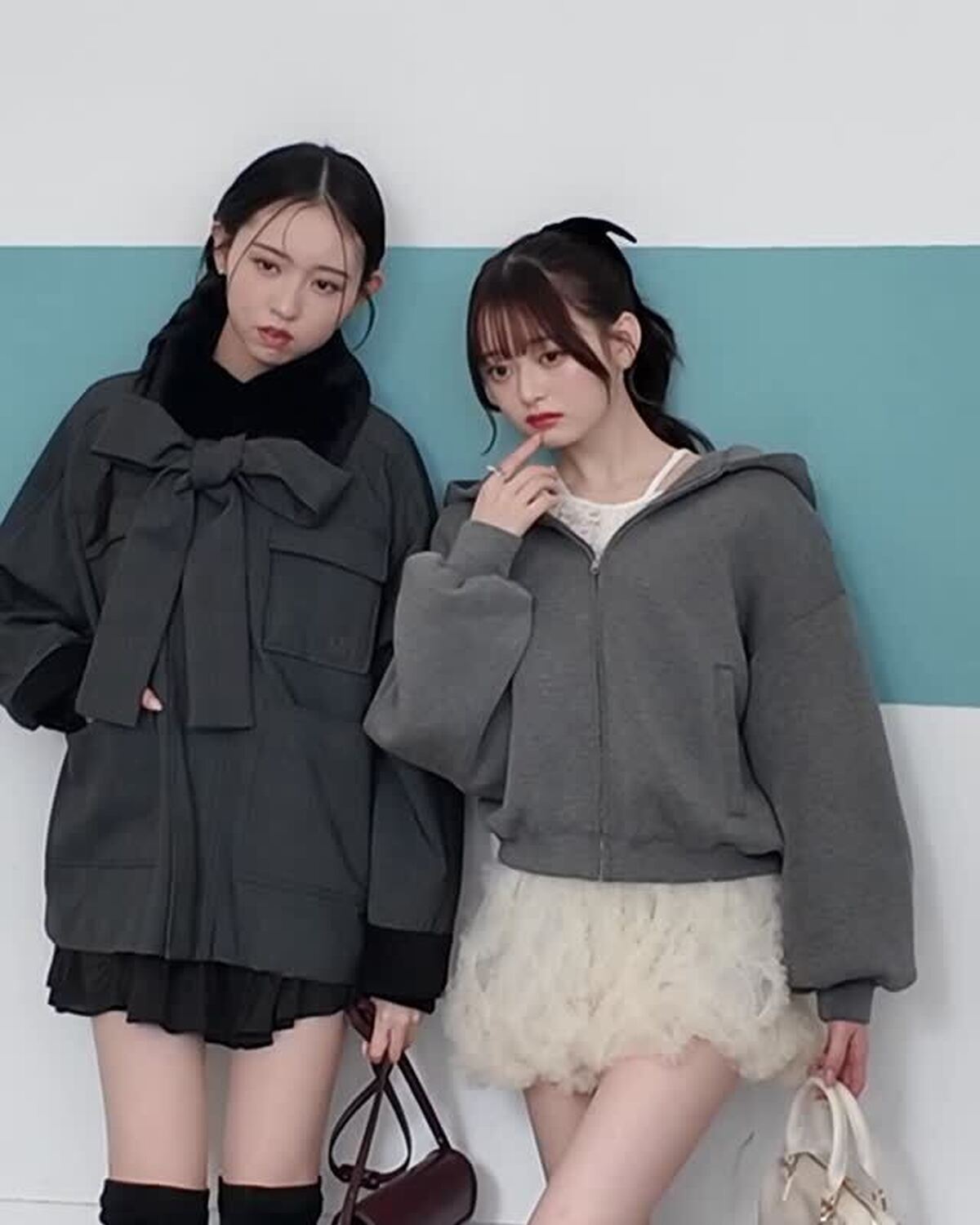 ポーズも表情も完璧なみさゆな👩🏻‍❤️‍👩🏻🎀まさに憧れの女の子って感じ˖ . ݁𝜗𝜚. ݁₊衣装はふたりの私服だよ🤍#高比良由菜 #入江美沙希 #ゆなな #STモデル #冬コーデ