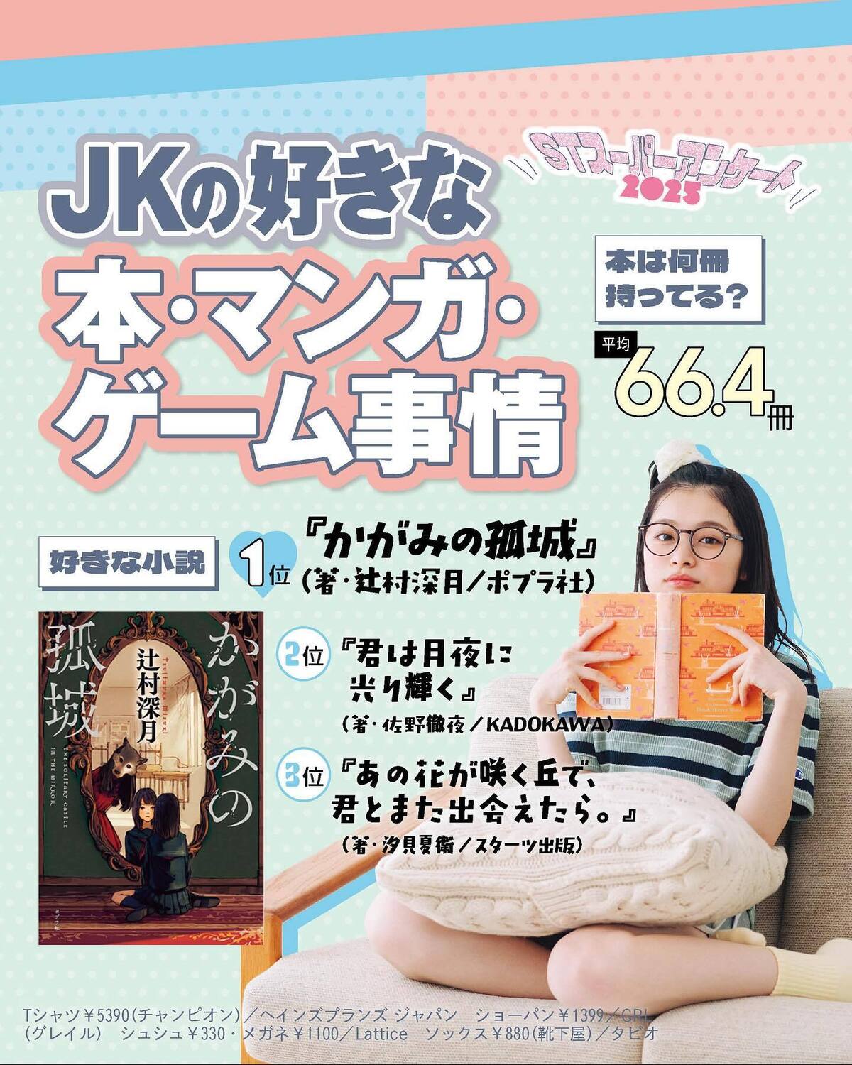 🩵JKの好きな本・マンガ・ゲーム事情2025🩵JKが注目しているエンタメ作品を大公開📖✨“今日、何読もっかな”って悩んでる子は参考にしてね！本やマンガを何冊持っているか、ゲームをやる人の割合など気にな
