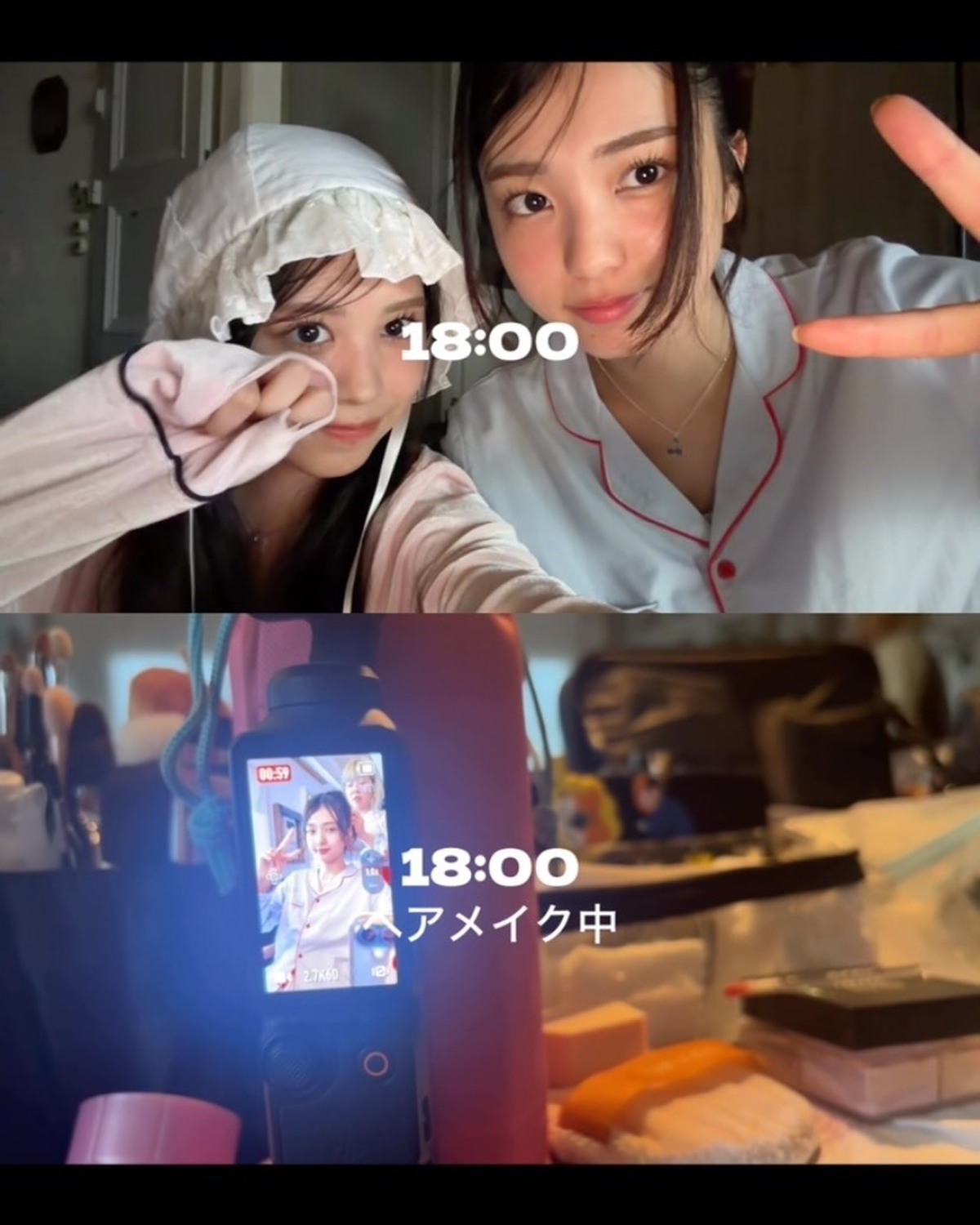 ミスST2025同期💖仲良しコンビまほち＆かんなの👩🏻‍❤️‍👩🏻Seventeen8月のカバームービー撮影の１日🎥🕒#梶原叶渚 #堀口真帆 #setlog #セトログ #セットログ