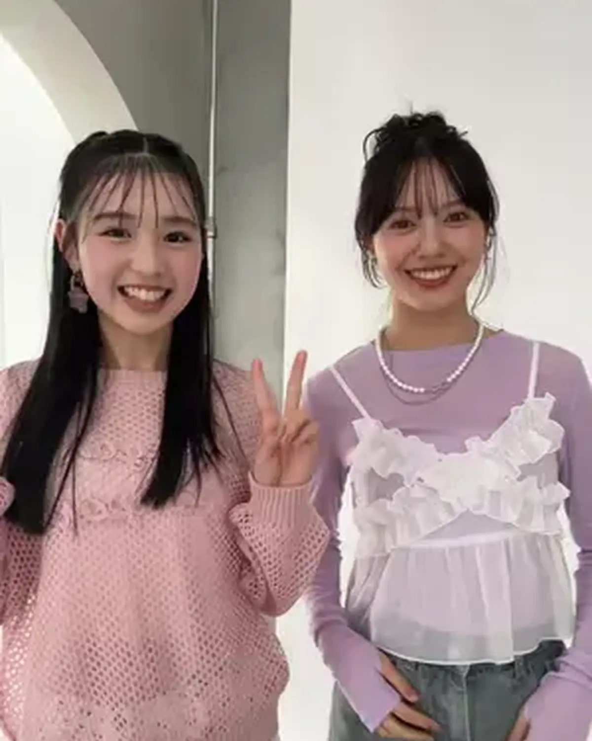 ちょっとレアな2ショじゃない？👩🏻‍❤️‍👩🏻今週もお疲れ様でした🏫💞 @みんみ🐣🌙(宮迫翠月)  #希咲うみ #宮迫翠月 #みんみ #jk #STモデル　