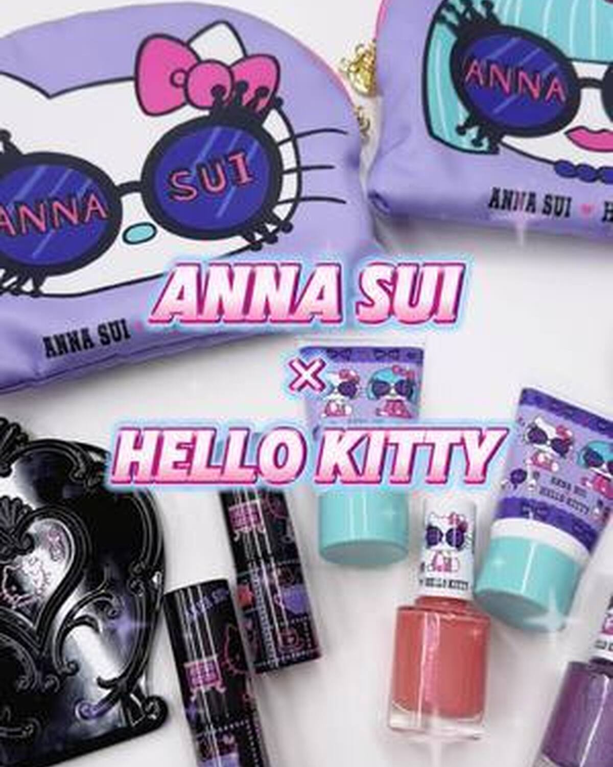 【ANNA SUI×HELLO KITTY】 アナ スイがみんな大好きハローキティとコラボ😻💟 毎日持ち歩きたくなるかわいいアイテムが盛りだくさん⭐️ 気になるアイテムはあった？ 11月1日(金)より