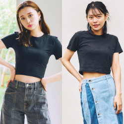 おしゃ㋲たちの夏の鉄板はクロップドT×デニム【ST㋲私服Tシャツコレクション】