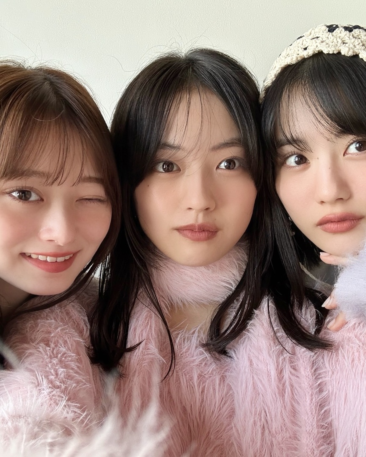 るきゆなじゅりのセルフィー👩🏻‍❤️‍👩🏻🤳💓画面いっぱいにかわいい3人、贅沢すぎませんか…🥺🎀#高比良由菜 #上坂樹里 #関谷瑠紀 #STモデル #可愛い女の子