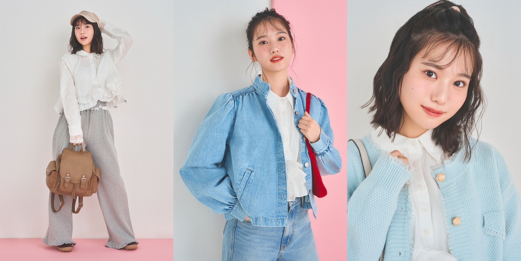 【白ブラウス着回し】春の定番アイテムで３LOOKSコーデ提案♡