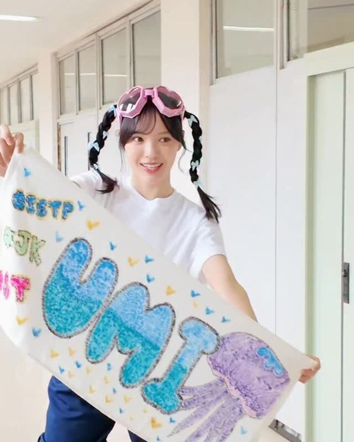 もうすぐ体育祭って学校も多いのでは！？🏫体育祭はうみのヘアアレンジを絶対真似して🥺🩵💙デコタオルも可愛くない？🪼 #希咲うみ #体育祭 #jk #jc #体育祭ヘア