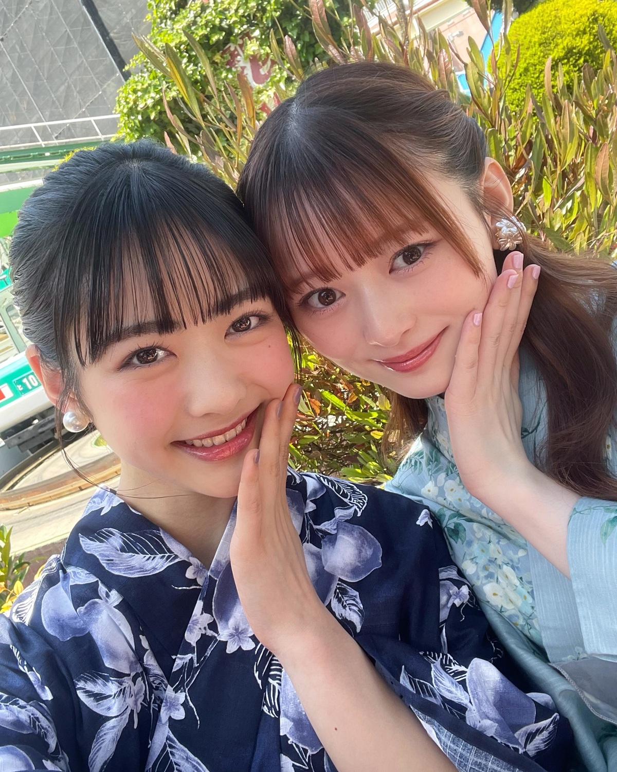 カバームービー撮影のオフショット📸👘はなのとゆななの先輩後輩㋲ショット🩵💙全部可愛いかったから大量に載せちゃう〜🤣💐⊹₊⟡⋆˚⊹—————————⊹₊⟡⋆˚⊹STモデルのオフショットがもっとみたいコは