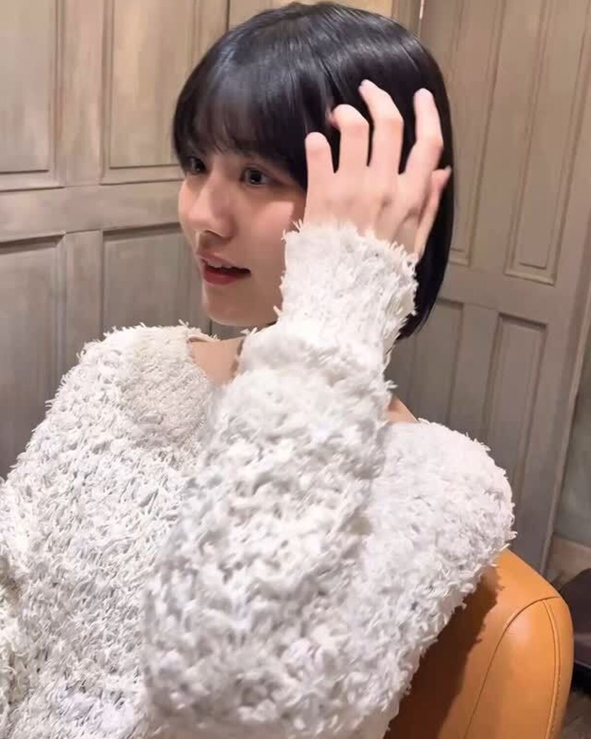 ロングヘア→ボブイメチェン大成功👼🏻♡.ﾟ･*.突然のイメチェンで、驚いたコも多いんじゃない🤭？ロングヘアもとっても可愛かったけど、ショートヘアの瑠紀もめーっちゃ可愛くない？🥺🩵#ボブ #カット #イ